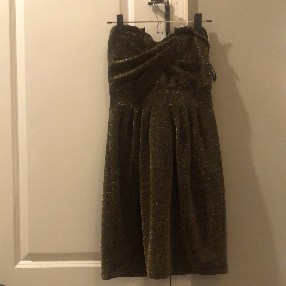 Sparkly Gold Strapless H&M Dress